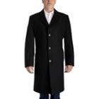 Men's Towne By London Fog Wool-blend Top Coat, Size: 48, Black