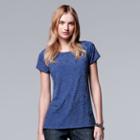 Women's Simply Vera Vera Wang Abstract Jacquard Tee, Size: Medium, Blue