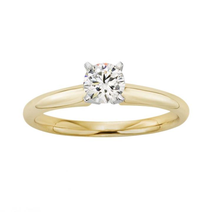 18k Gold 1/2-ct. T.w. Igl Certified Colorless Diamond Solitaire Ring, Women's, Size: 8, White
