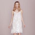 Lc Lauren Conrad Dress Up Shop Collection Paillette Shift Dress - Women's, Size: Medium, White