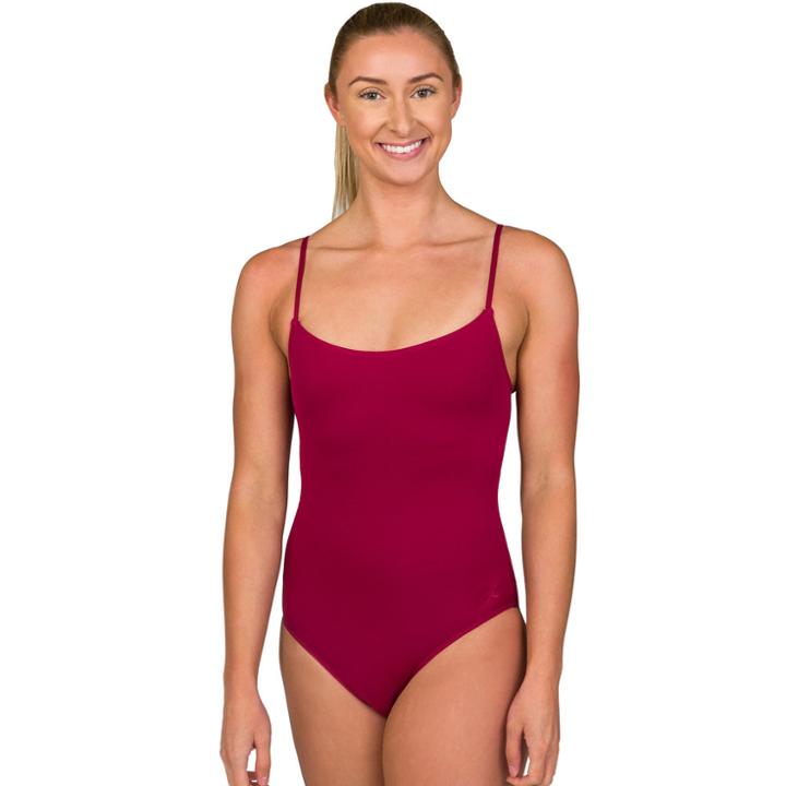 Women's Danskin Lace Back Cami Dance Leotard, Size: Medium, Dark Red