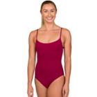 Women's Danskin Lace Back Cami Dance Leotard, Size: Medium, Dark Red