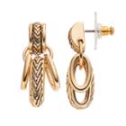 Napier Textured Oval Link Nickel Free Drop Earrings, Women's, Gold