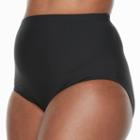 Plus Size Beach Scene High-waisted Brief Bottoms, Women's, Size: 18 W, Black