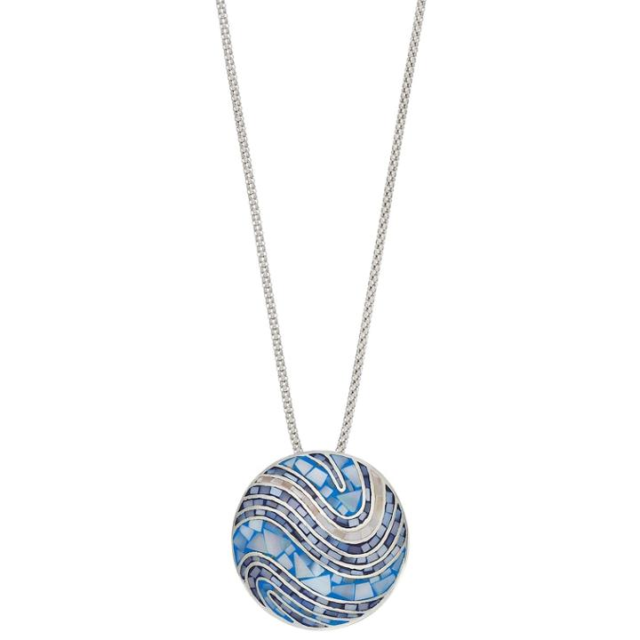 Sterling Silver Mosaic Shell Pendant Necklace, Women's, Size: 18