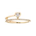 10k Gold 1/6 Carat T.w. Diamond Heart Ring, Women's, Size: 9.50, White