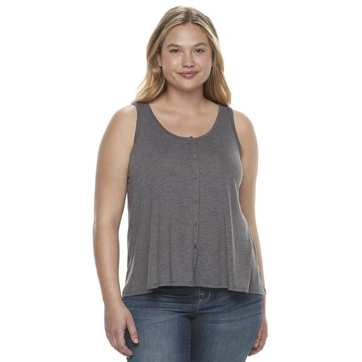 Juniors' Plus Size So&reg; Swing Tank, Girl's, Size: 3xl, Grey (charcoal)