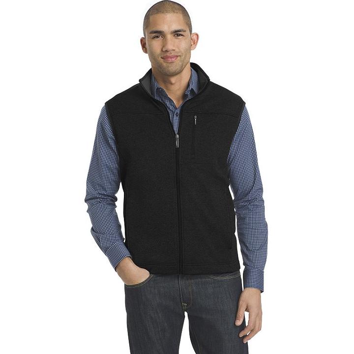 Big & Tall Van Heusen Traveler Classic-fit Full Zip Vest, Men's, Size: L Tall, Black