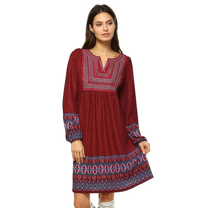 Women's White Mark Smocked Sweaterdress, Size: Medium, Red
