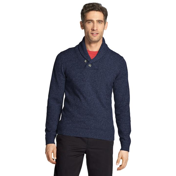 Men's Izod Premium Essentials Classic-fit Shawl-collar Sweater, Size: Large, Dark Blue