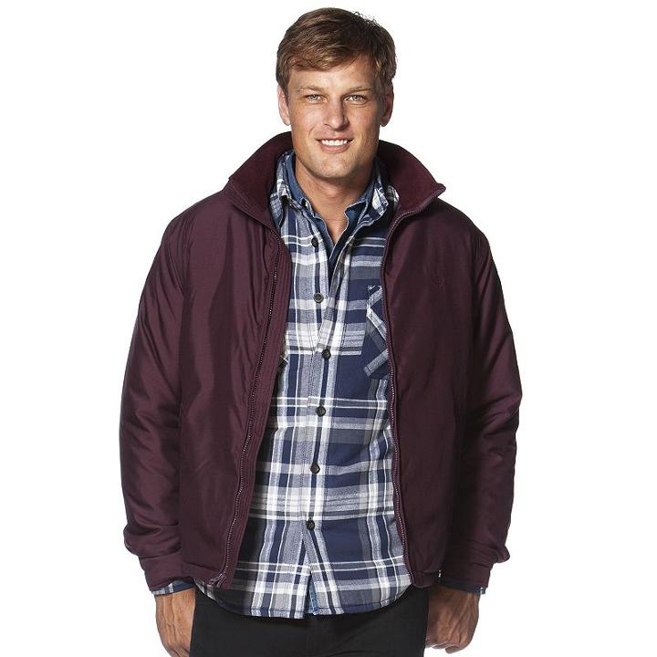 Men's Chaps Bi-swing Hooded Jacket, Size: Medium, Red