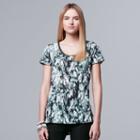 Women's Simply Vera Vera Wang Crinkle Tee, Size: Medium, Blue (navy)