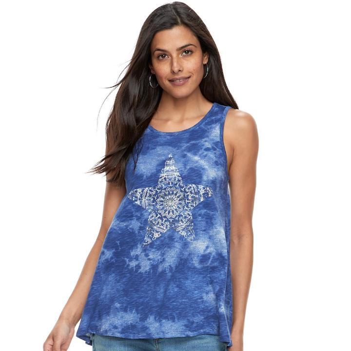 Women's Sonoma Goods For Life&trade; Swing Tank, Size: Large, Dark Blue