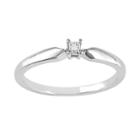 Sterling Silver Princess-cut Diamond Accent Solitaire Ring, Women's, Size: 7, White
