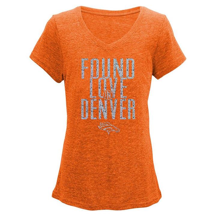 Juniors' Denver Broncos Found Love Tee, Women's, Size: Small, Orange