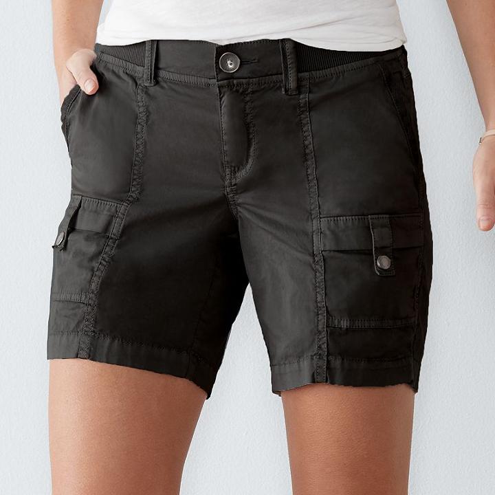 Women's Sonoma Goods For Life™ Comfort Waist Shorts, Size: 6, Black