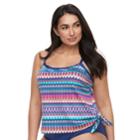 Plus Size Apt. 9&reg; Printed Faux-tankini One-piece Swimsuit, Women's, Size: 3xl, Dark Blue