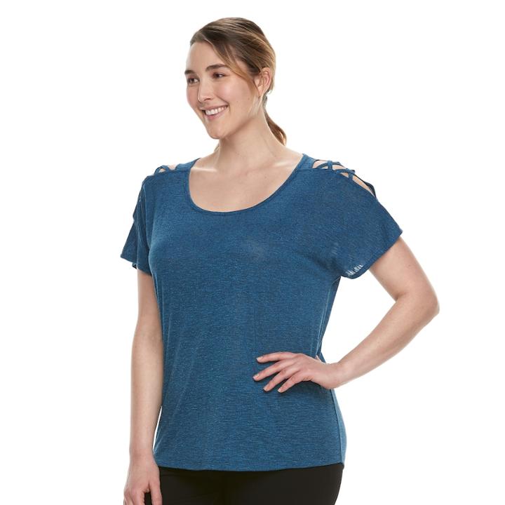 Plus Size Tek Gear&reg; Cold-shoulder Top, Women's, Size: 1xl, Med Blue