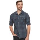 Men's Rock & Republic Plaid Button-down Shirt, Size: Large, Drk Orange