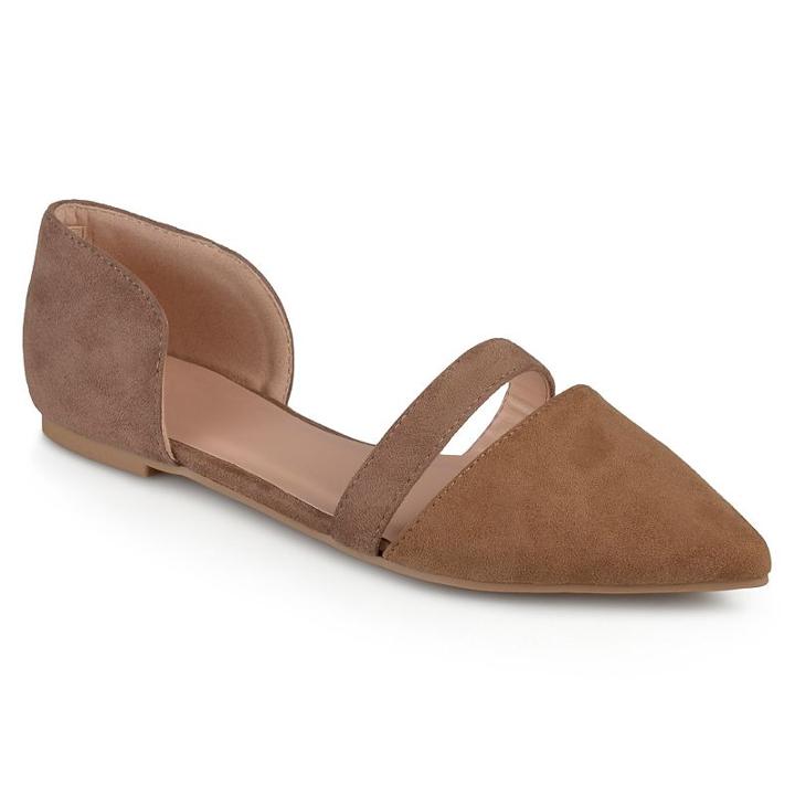 Journee Collection Nita Women's D'orsay Flats, Girl's, Size: 9, Beig/green (beig/khaki)