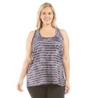 Plus Size Balance Collection Avery Tie-dye Striped Tank, Women's, Size: 2xl, Light Grey