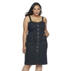 Plus Size Jennifer Lopez Button-down Jean Dress, Women's, Size: 16 W, Dark Blue