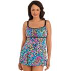 Women's Great Lengths Hip Minimizer Floral Swimdress, Size: 10, Ovrfl Oth