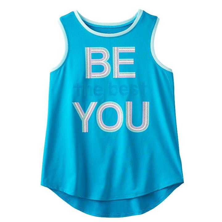 Girls 7-16 & Plus Size So&reg; Contrast Binding Graphic Tank Top, Girl's, Size: 20 1/2, Turquoise/blue (turq/aqua)