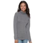 Juniors' So&reg; Long Sleeve Turtleneck Top, Teens, Size: Xl, Grey (charcoal)