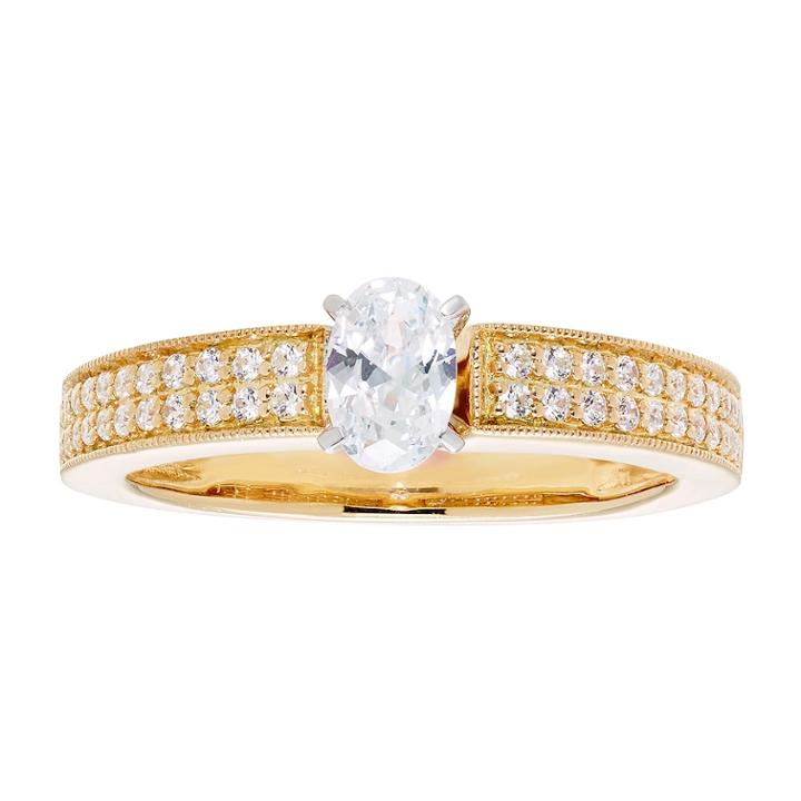 14k Gold Oval Cut 3/4 Carat T.w. Igl Certified Diamond Engagement Ring, Women's, Size: 6, White
