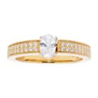 14k Gold Oval Cut 3/4 Carat T.w. Igl Certified Diamond Engagement Ring, Women's, Size: 6, White