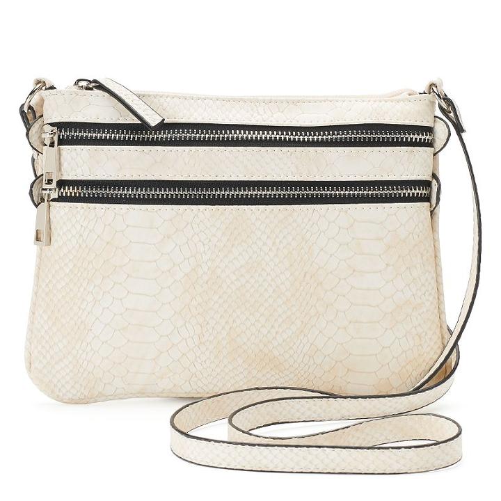 Mondani Rhodes Double Zip Crossbody, Women's, White Oth