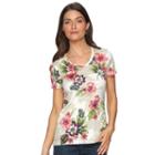 Women's Croft & Barrow&reg; Essential V-neck Tee, Size: Xl, Lt Beige