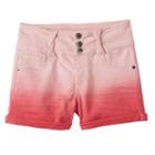 Girls 7-16 So&reg; Twist Belt Loop Dip Dye Bermuda Jean Shorts, Girl's, Size: 12, Med Pink