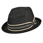 Striped Bow Fedora - Men, Size: Large, Black