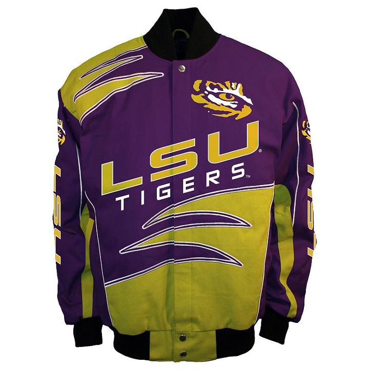Men's Franchise Club Lsu Tigers Shred Twill Jacket, Size: Large, Purple
