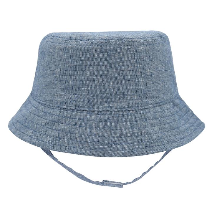 Baby Boy Chambray Bucket Sun Hat, Size: 0-6 Months, Blue