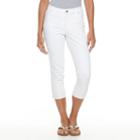 Women's Gloria Vanderbilt Jordyn Embroidered Capri Jeans, Size: 10, White