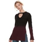 Women's Rock & Republic&reg; Dip-dyed Lace Up Sweater, Size: Xs, Red