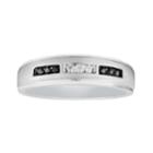 Men's 10k White Gold 1/10 Carat T.w. Black & White Diamond Ring, Size: 11