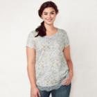 Plus Size Lc Lauren Conrad Lace-trim Top, Women's, Size: 1xl, Blue