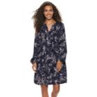 Women's Sonoma Goods For Life&trade; Pintuck Challis Dress, Size: Medium, Blue (navy)