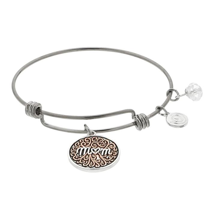 Love This Life Mom Bangle Bracelet, Women's, Silver