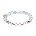 Tfs Jewelry 14k Gold Over Silver Aquamarine Bead & Crystal Stretch Bracelet, Women's, Size: 7, Blue