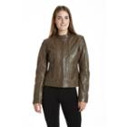 Women's Excelled Leather Scuba Jacket, Size: Large, Green