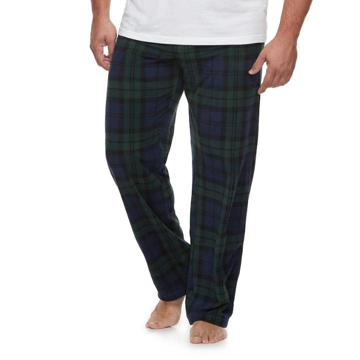 Big & Tall 2-pack Solid And Patterned Microfleece Lounge Pants Set, Men's, Size: Xl Tall, Dark Blue