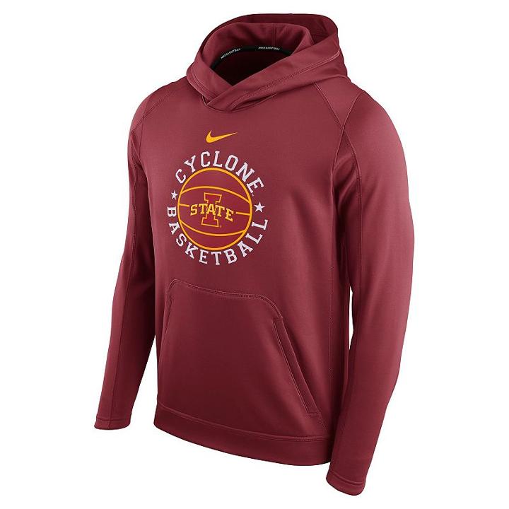 Men's Nike Iowa State Cyclones Therma-fit Circuit Hoodie, Size: Large, Red
