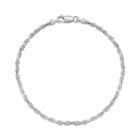 Splendid Silver Silver-bonded Rope Chain Bracelet - 7-in, Women's, Size: 7.5, Grey