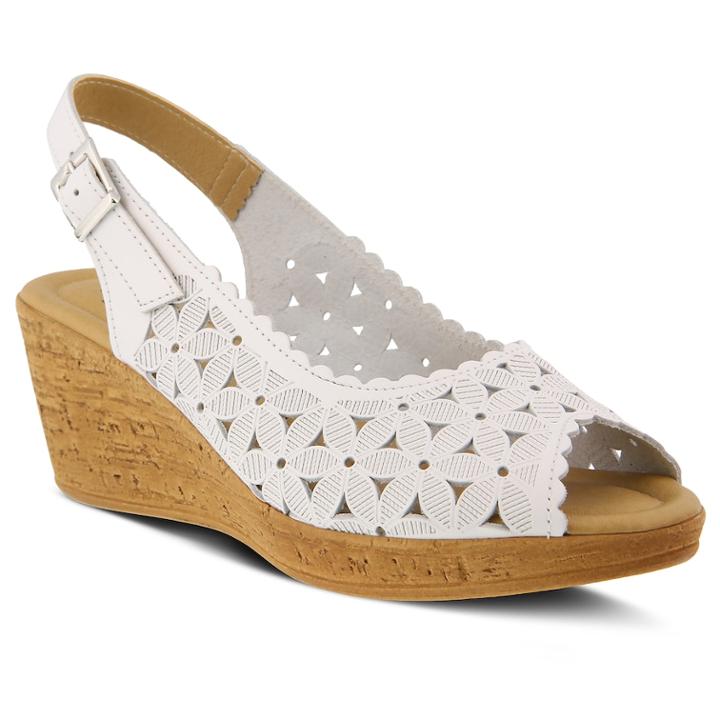 Spring Step Malana Women's Slingback Wedges, Size: 42, White