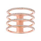1/3 Carat T.w. Diamond 14k Gold 4-row Ring, Women's, Size: 8, White